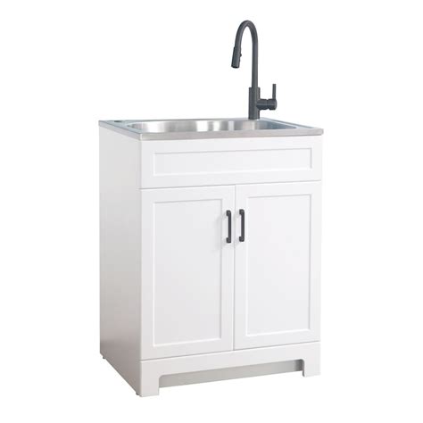 glacier bay stainless steel sink and laundry cabinet|glacier bay utility sink faucet.